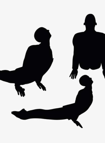 Illustration Of A Man In Yoga Pose In Silhouette Isolated On White : Stock Vector (Royalty Free) 017467