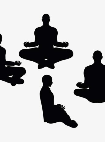 Illustration Of A Man In Yoga Pose In Silhouette Isolated On White : Stock Vector (Royalty Free) 017468