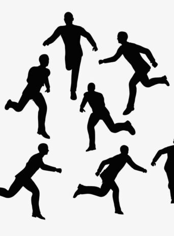 Illustration Of Businessman Running In Silhouette Isolated On White : Stock Vector (Royalty Free) 017481