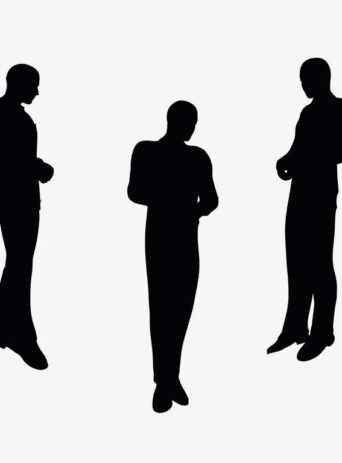 Illustration Of Businessman Standing In Silhouette Isolated On White : Stock Vector (Royalty Free) 017483