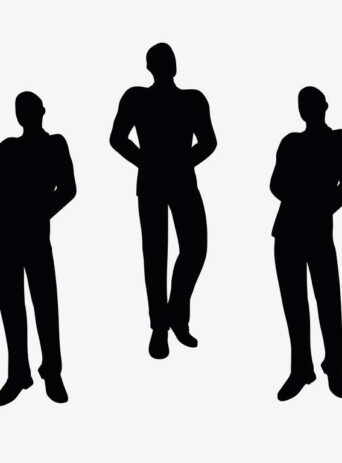 Illustration Of Businessman Standing In Silhouette Isolated On White : Stock Vector (Royalty Free) 017484