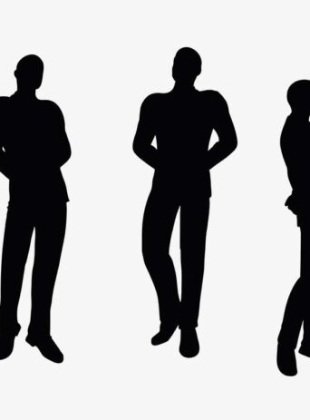 Illustration Of Businessman Standing In Silhouette Isolated On White : Stock Vector (Royalty Free) 017485