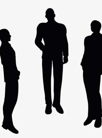 Illustration Of Businessman Standing In Silhouette Isolated On White : Stock Vector (Royalty Free) 017486