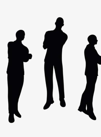 Illustration Of Businessman Standing In Silhouette Isolated On White : Stock Vector (Royalty Free) 017487