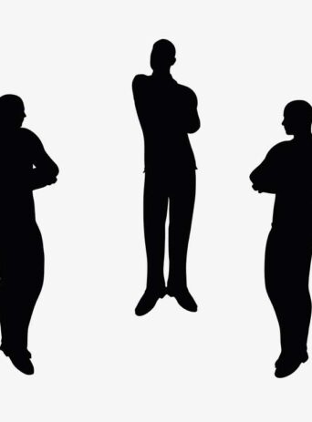 Illustration Of Businessman Standing In Silhouette Isolated On White : Stock Vector (Royalty Free) 017488