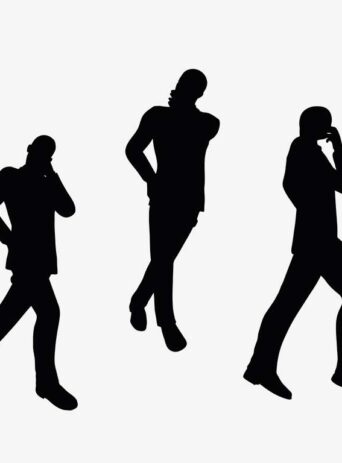 Illustration Of Businessman Standing In Silhouette Isolated On White : Stock Vector (Royalty Free) 017489