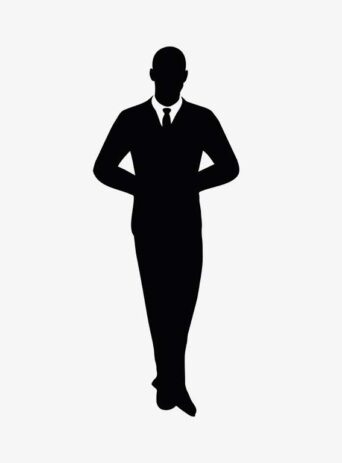 Illustration Of Businessman Standing In Silhouette Isolated On White : Stock Vector (Royalty Free) 017490